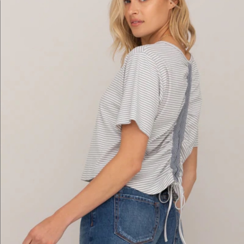 NEW Miss Me LIFE'S A PARTY stripe top S